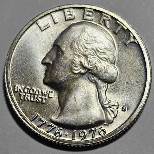 1976-S Washington Silver Bicentennial Quarter ~ 40 % Silver UNC (B133)