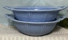 Jeannette  CHERRY BLOSSOM Delphite Blue  Two-Handled Round Bowl 10.75” As-Found