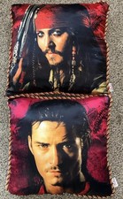 Set of 2 Disney Store Pirates Of The Caribbean Jack Sparrow Will Turner Pillows
