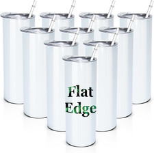 10Pcs 20Oz Sublimation Tumblers Bulk with Flat Edge, 20 Oz Sublimation Tumbler B