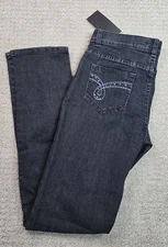 Jordace Striaght Jeans Girls 16 Pockets Stretch Dark Blue Bling Slim NEW READ