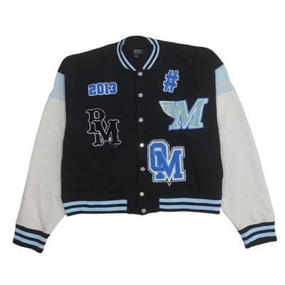 Schwarze College-Jacke Herren UK Größe L boohooMAN