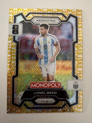 Lionel Messi [Gold Big Money Shimmer] #1 2026 Panini Prizm Monopoly FIFA World Cup card