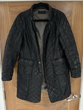Zara Woman Black Quilted Windproof Coat Size XL