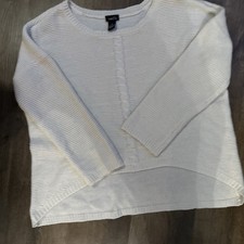 rue21 Sweater Womens size Medium White Open Knit Lightweight 90s Coastal Cottage
