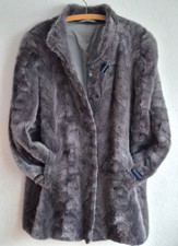 Damen Jacke Pelzmantel Edler Nerzmantel Gr. L / XL Vintage Damen Jacke Pelz grau