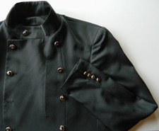 Culinary Cuisine Chef Jacket Coat Long Sleeve Professional Restaurant Work Black