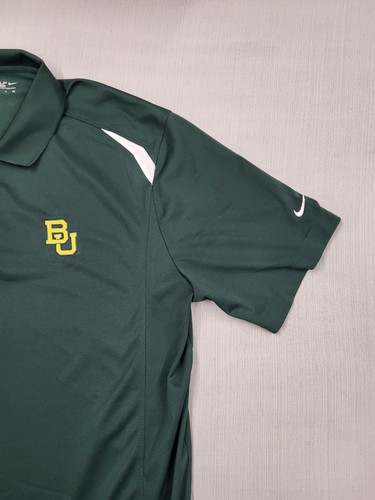 Baylor University Nike DRI-FIT Tour Performance Polo Golf Shirt Size XL Green - Picture 6 of 12