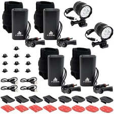 Tusk Helmet LED Light Kit Two Light Four Batteries for Motorcycle/ Mountain Bike