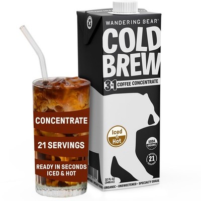 Wandering Bear Organic Unsweetened Extra Strong Cold 32 Fl Oz (Pack of 1) 