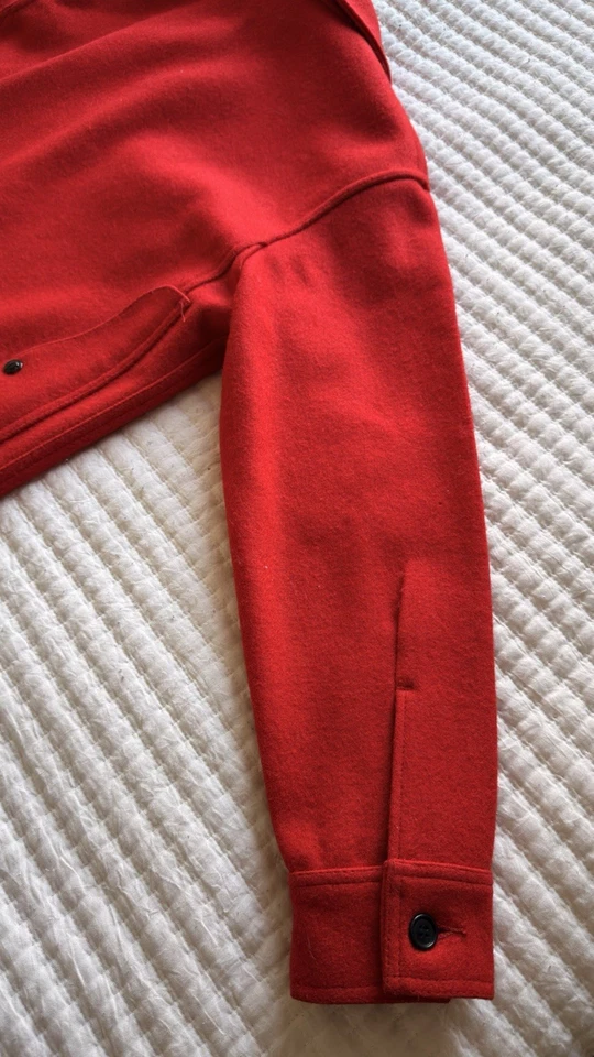 Vintage Filson Wool Mackinaw Cruiser Coat Red Mens 40 Medium Hunting Jacket USA - Image 4 of 4