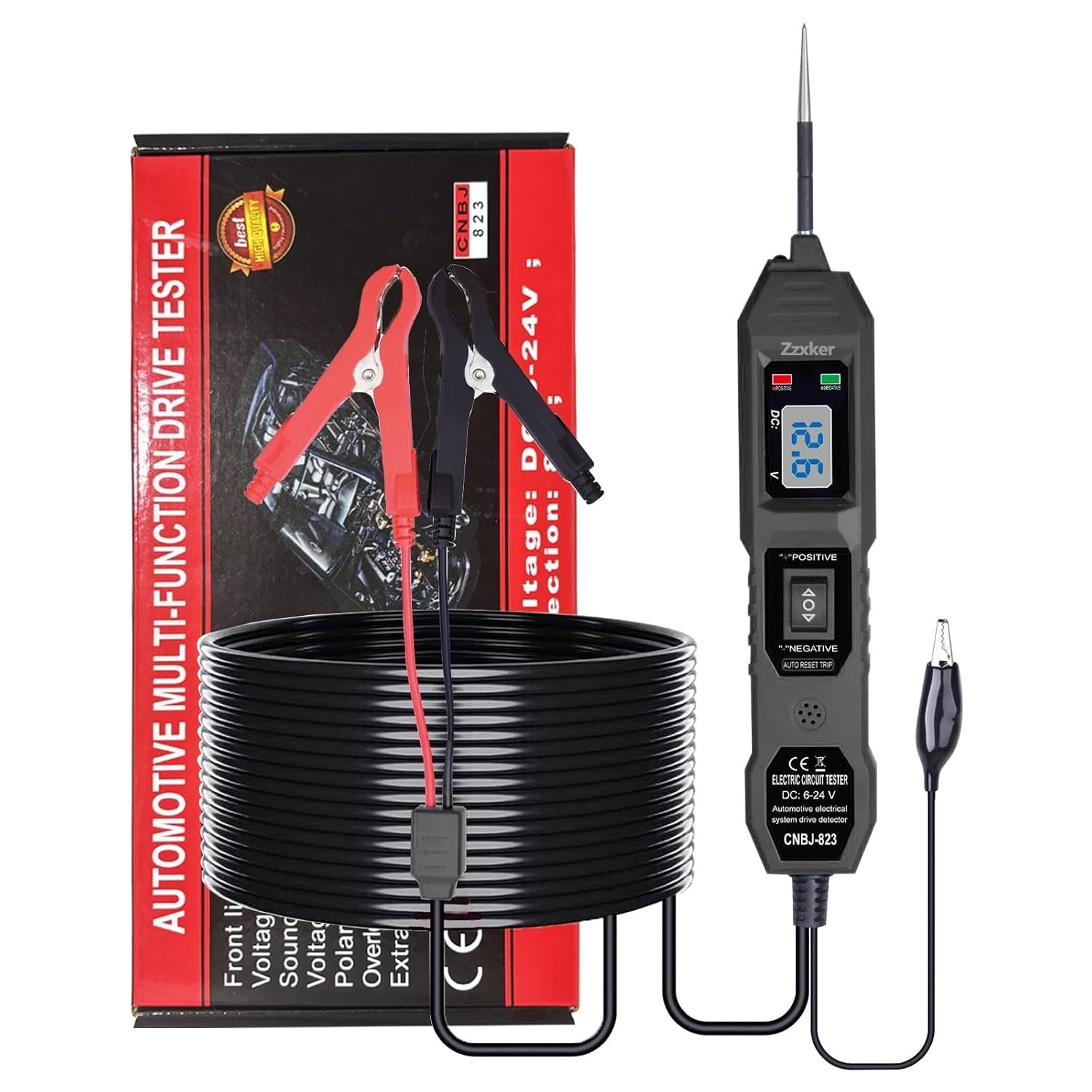 Power Circuit Probe Tester,6-24V DC Circuit Tester Automotive,Test Black