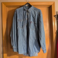 LEVI'S Red Tab Metal Button Denim Work shirt L VTG 90s y2k workwear