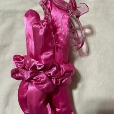 Heatless Headband Hair Curler Scrunchies Claw Clip Overnight Curls Pink Satin