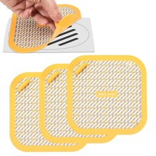 3Pcs Silicone Drain Cover, 5.9x5.9" Checkered Shower Drain Cover, Yellow