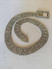 Vintage 90s Rhinestones Fashion Belt Womens Size 28-32 Sparkle Bling Accessory