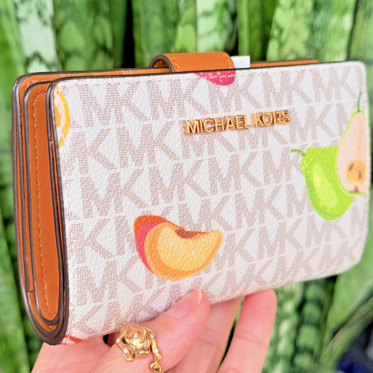 Michael Kors Jet Set MD Bifold Zip Coin Card Wallet Radiant Orange