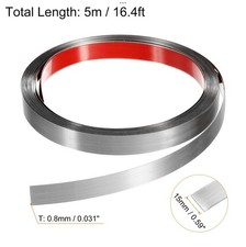 16,4 Fu&szlig; x 0,59 Zoll Wandverkleidung Selbstklebend Edelstahl Geb&uuml;rstete Oberfl&auml;che Silber