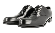 PRADA Polished Leather Dress Shoes - Welt Sewn - Black - NEW -  US 10 EU 43