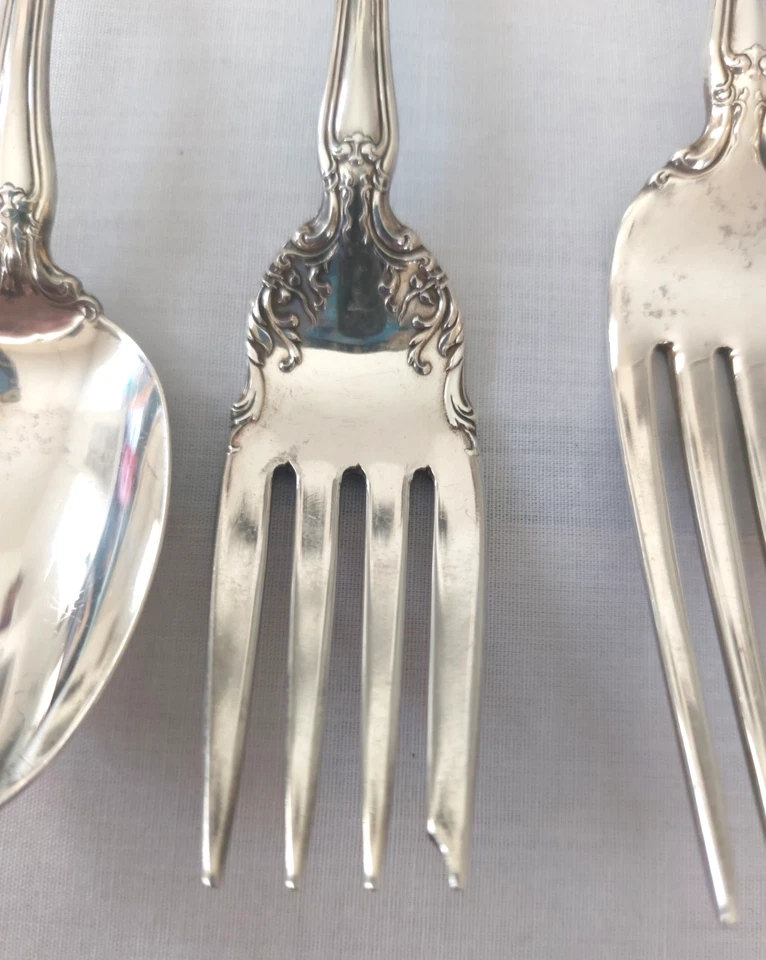 LOT 4 Wallace OLD ATLANTA Sterling Silver Dinner Fork Knife Piece Setting Marked - Image 4 of 4