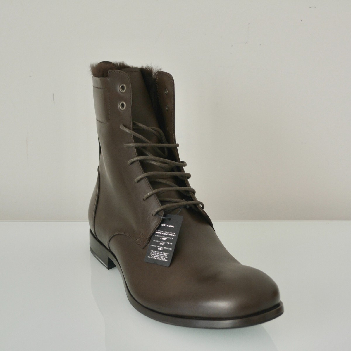 NWT  YVES SAINT LAURENT LEATHER NOLITA BOOTS WITH RABBIT FUR NEW $1395 YVES SAINT LAURENT YSL LEATHER NOLITA BOOTS SHOES  main image 2