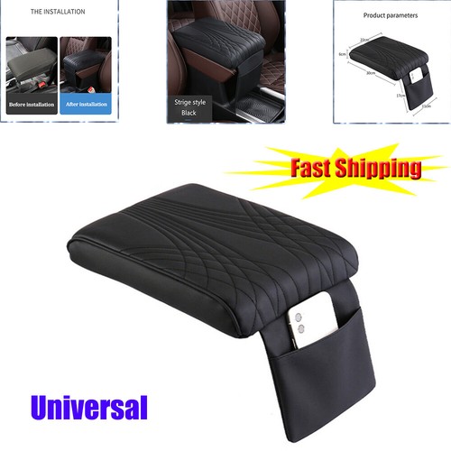 Car Centre Console Armrest Cushion, Memory Foam Car Armrest Cushion With Cup Holder And Phone Holder Storage Bag Universal For Most Cars