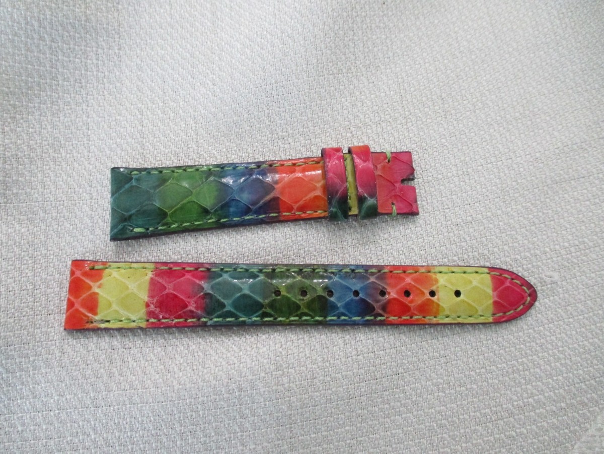 Michele Red and Gold Snakeskin Watch Strap 16MM MICHELE 16 mm Band Width Wristwatch Bands for sale | eBay main image 2