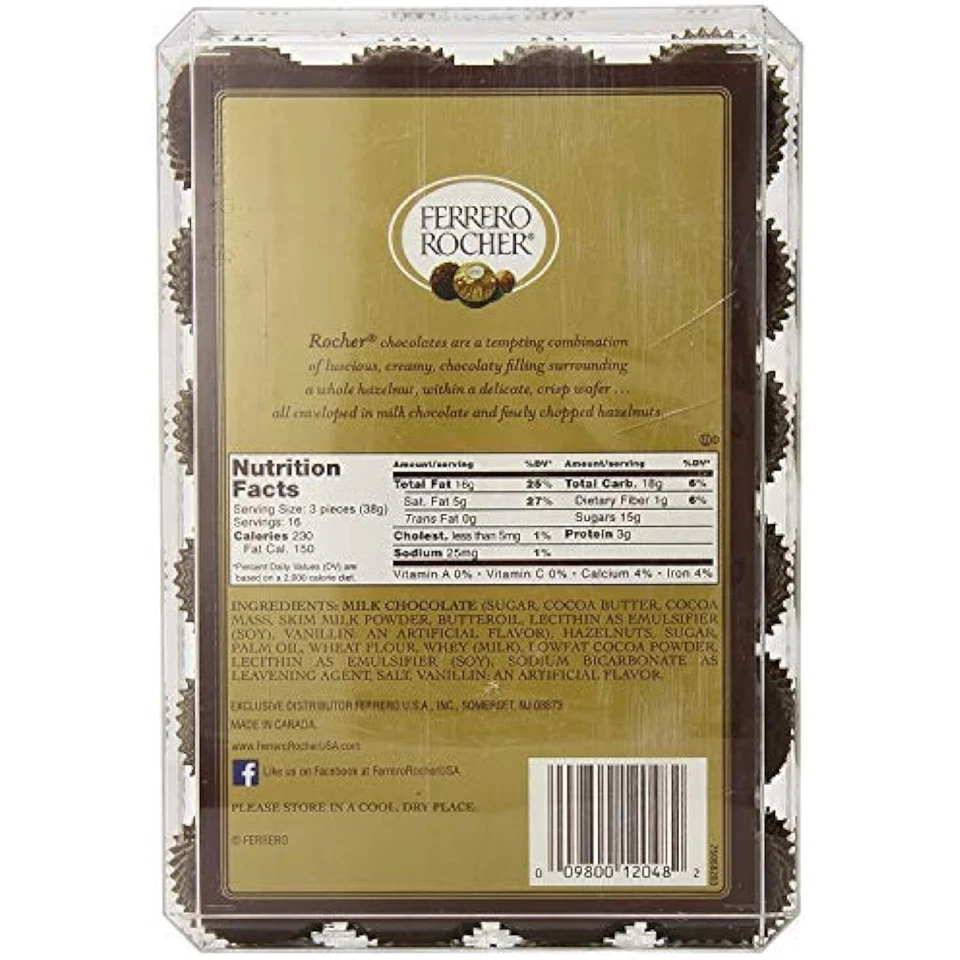 Ferrero Rocher Hazelnut Chocolate, 48 Count (CHOC. CANDY - REGULAR SIZE) - Image 4 of 4