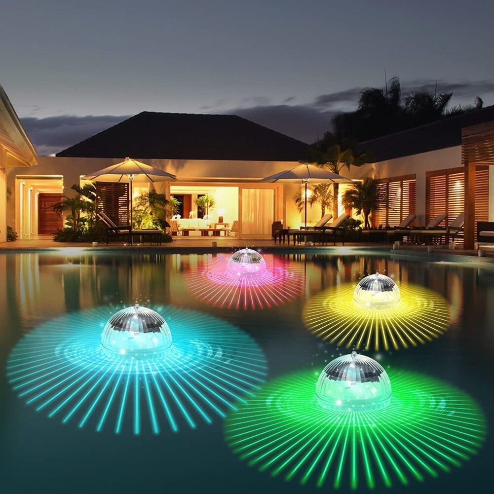 Solar Power Pool Floating Light Pond Rotating Ball Color Changing Water