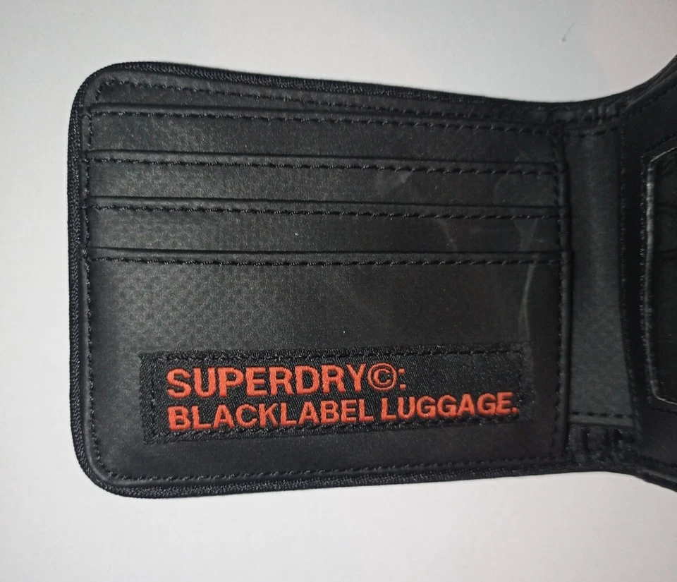 Portafoglio Da Viaggio Uomo Superdry Nero Blacklabel Luggage Con Chiusura - Imagen 4 de 4