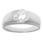 Natural White Topaz Gemstone with 925 Sterling Silver Ring for Men's #1647