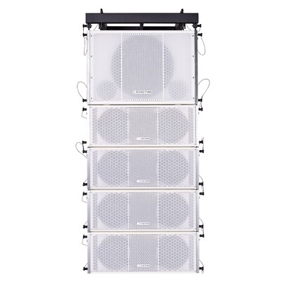 Sound Town 15'' Passive Line Array Sub + 4x Dual 8'' Tops White ZETHUS-115SW208W