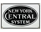 VINTAGE NEW YORK CENTRAL STATION PORCELAIN SIGN TRAIN STATION GAS PUMP PLATE OIL