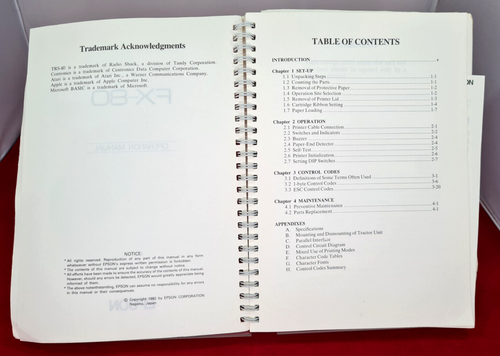 Epson FX-80 Imprimante Opération Manuel 1982 Iconique - Photo 2 sur 4