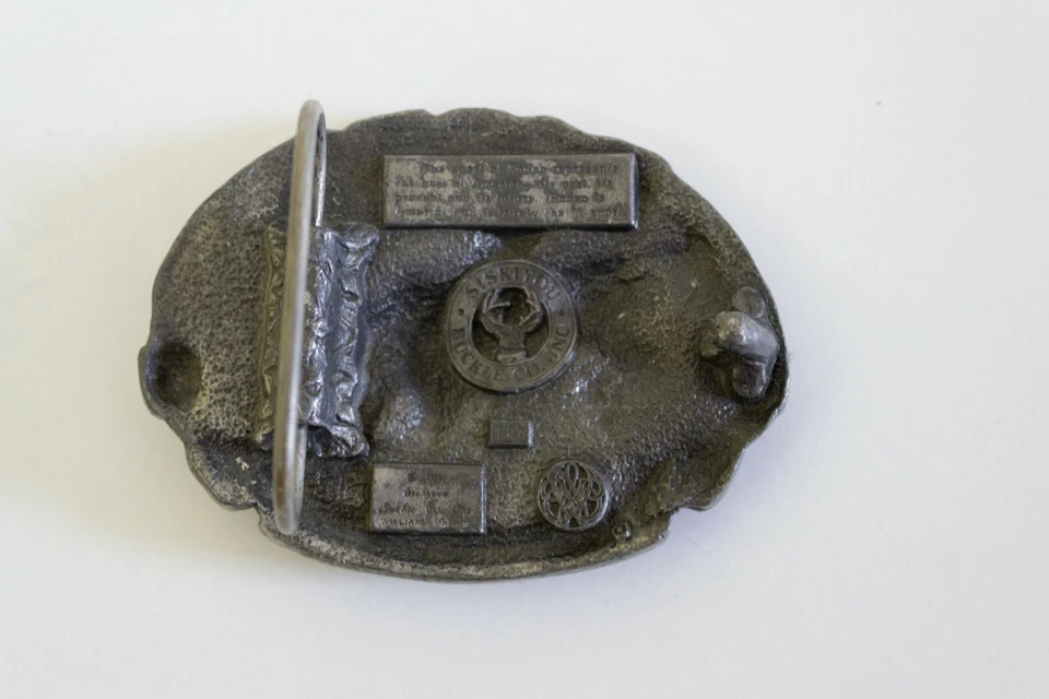 Siskiyou Buckle Co Rodeo Pewter Belt Buckle 1983 Made in USA - Imagem 2 de 2