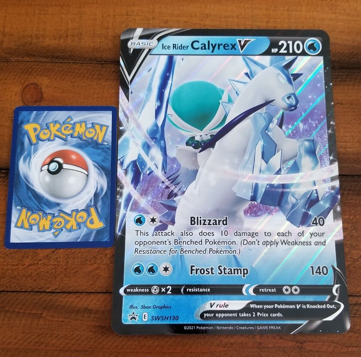 Ice Rider CALYREX V SWSH130 Promo Pokemon Card Near Mint JUMBO