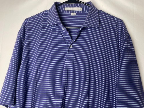 Holderness & Bourne Men's Short Sleeve Polo Shirt Purple Striped Size XL - Picture 3 of 4