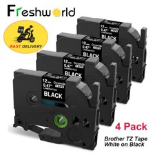 4Pcs LABEL MAKER TAPE 12MM COMPATIBLE FOR BROTHER P-TOUCH TZ-335 TZE-335 PTD210