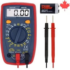 Accurate Multimeter 2000 Counts - DC AC Voltmeter Ohm Tester - Safe & Convenient