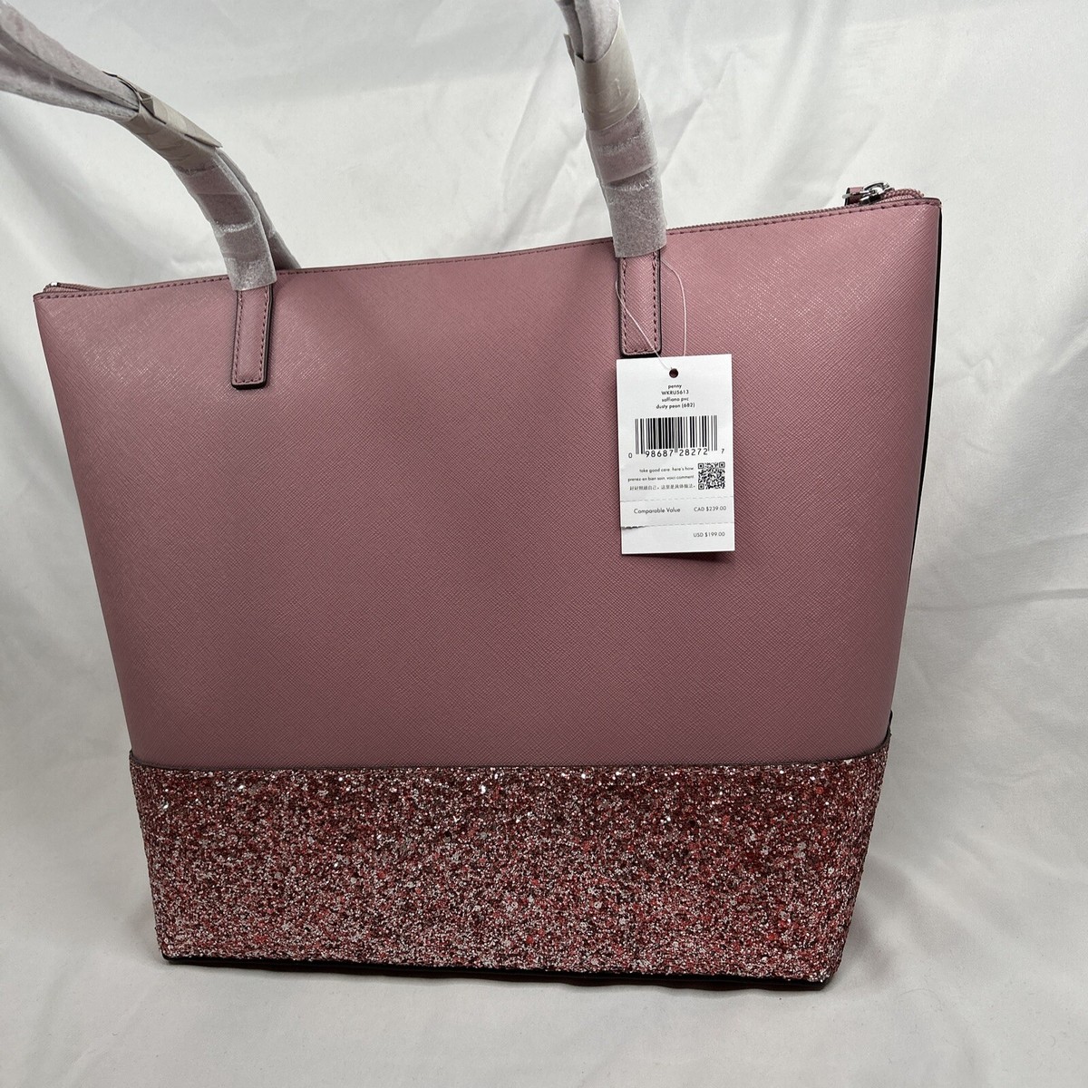 NWT Kate Spade New York Greta Court Glitter Penny Tote Dusty