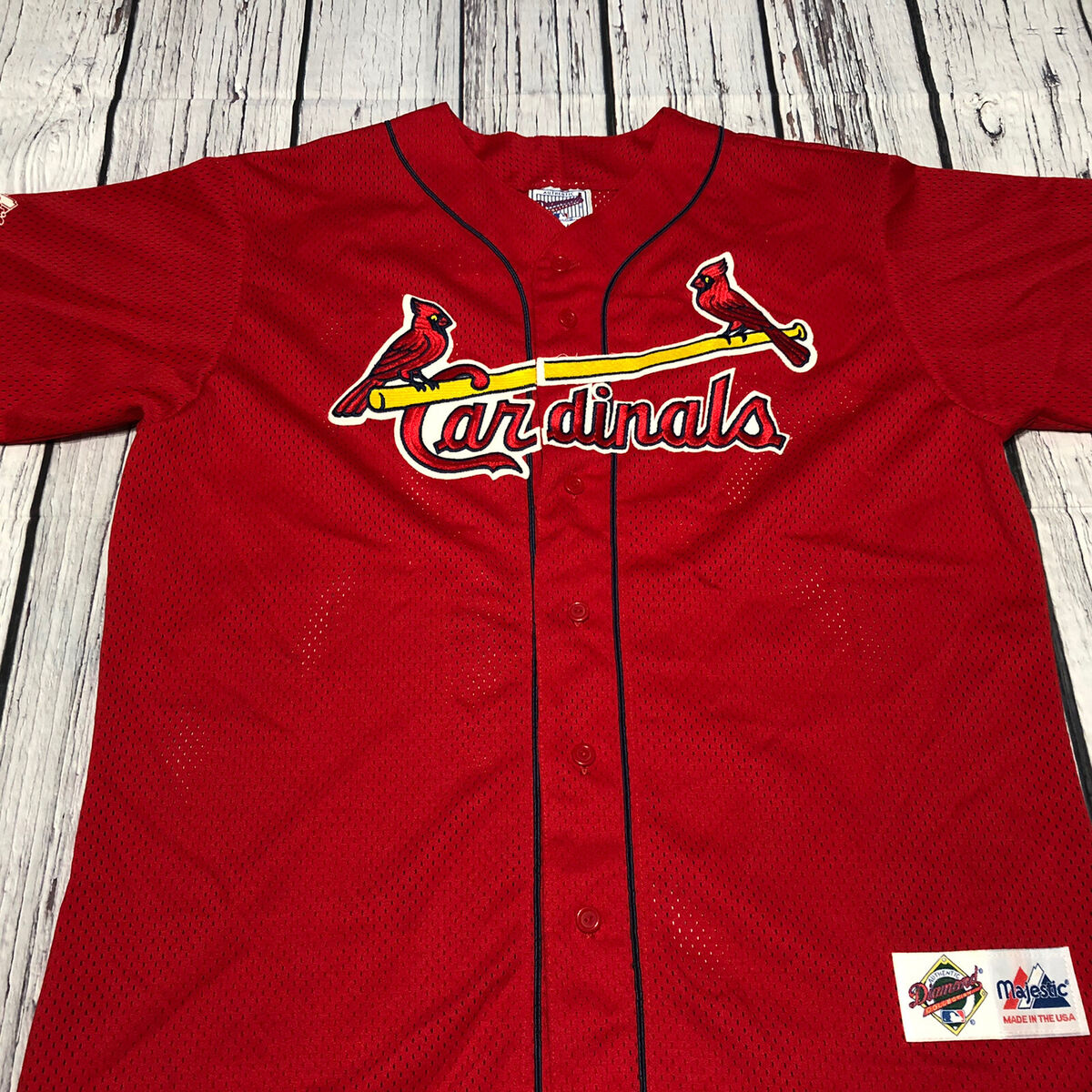 Vintage 90’s Mark McGwire St. Louis Cardinals MLB Majestic Diamond  Collection L