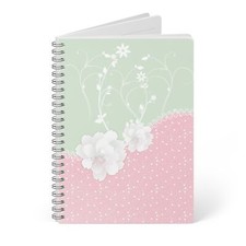 Elegant White Flower Notebook   Minimalist A5 Journal, A5