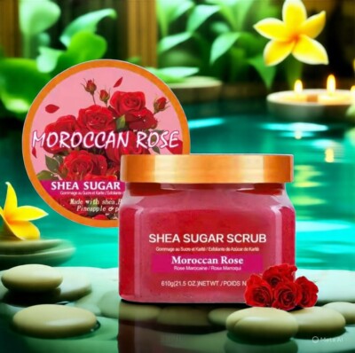 Rose Shea Sugar Scrub Exfoliating Body Scrub.  21.5 Oz.