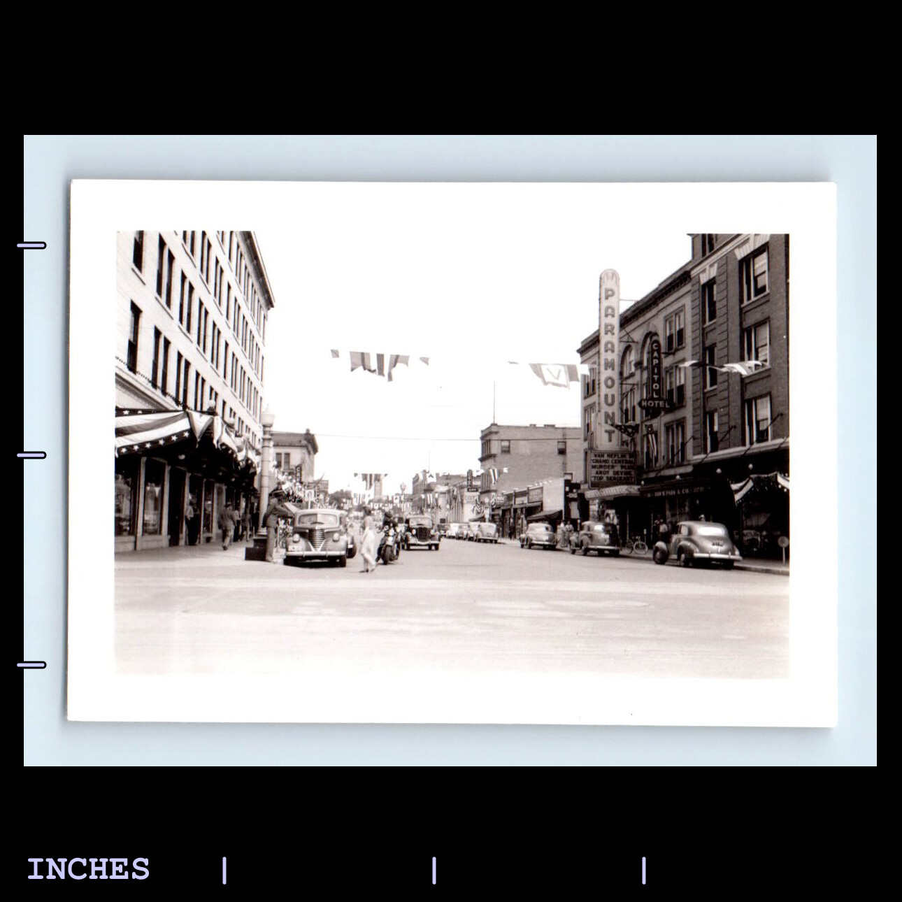 Vintage Photo DOWNTOWN STREET SCENE CAPITOL HOTEL PARAMOUNT THEATER
