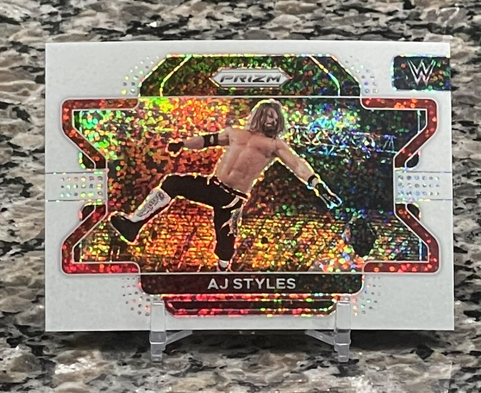 2022 WWE panini Prizm White Sparkle refractor AJ Styles 1st prizm