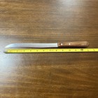 Vtg Stainless Waverly Edge Serrated Carving Knife 8" Blade Wooden Handle USA — photo 5