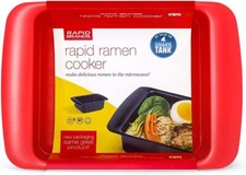 Rapid Ramen Cooker Microwave Ramen 3 Minutes BPA Free Dishwasher Safe Red