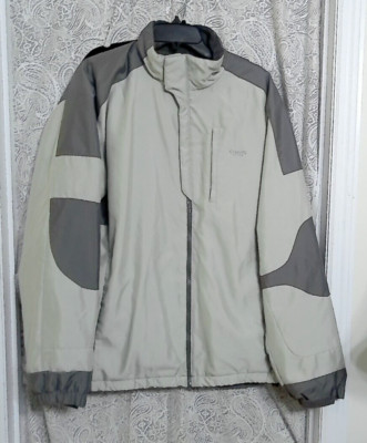Chaps Mens Heavy Jacket / Coat Insulated  Full Zip Size XL Tan and Gray