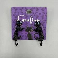 Coraline The Cat Front Back Earrings NEW