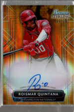 2022 Bowman Sterling Prospect Orange Refr #PARQ Roismar Quintana Auto /75